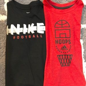 2 boy tops Nike/adidas Size 5
